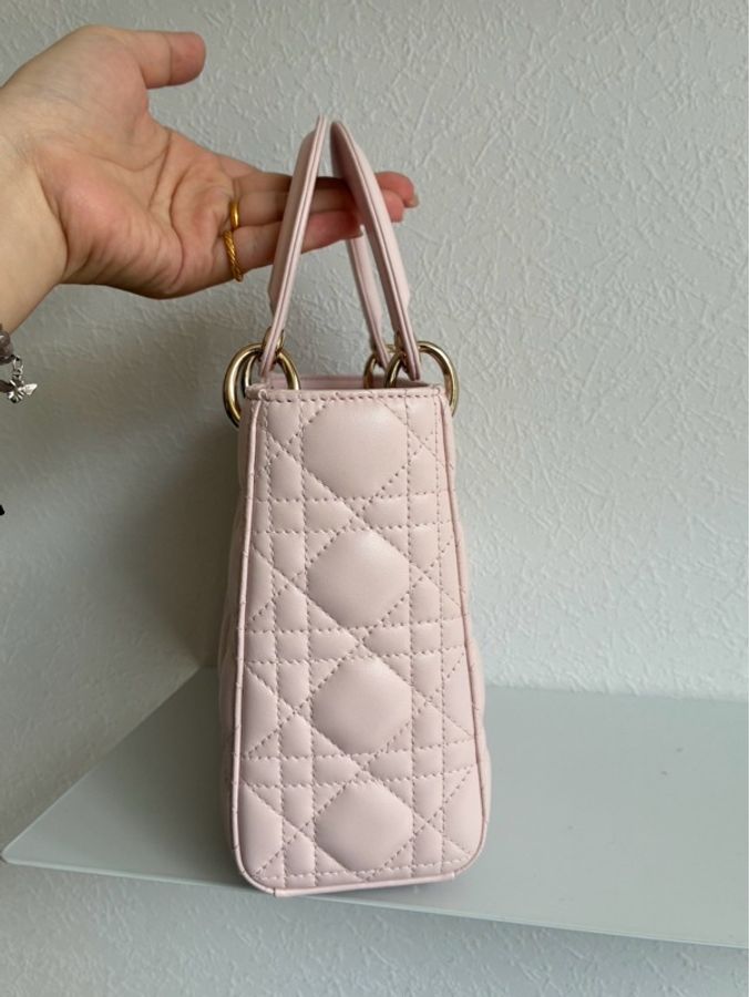 Dior 淡粉色5x4黛妃包🎀溫柔氣質-3