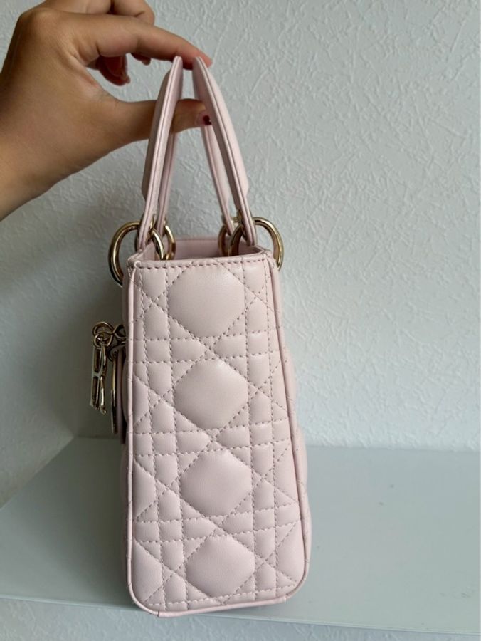 Dior 淡粉色5x4黛妃包🎀溫柔氣質-4