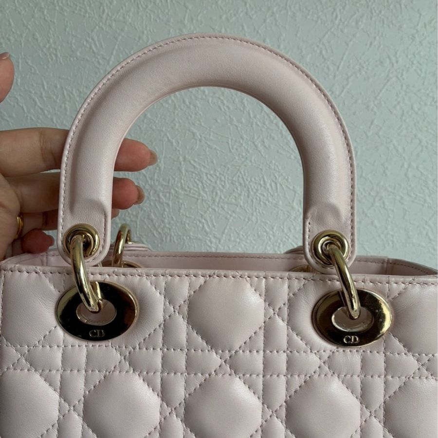 Dior 淡粉色5x4黛妃包🎀溫柔氣質-13