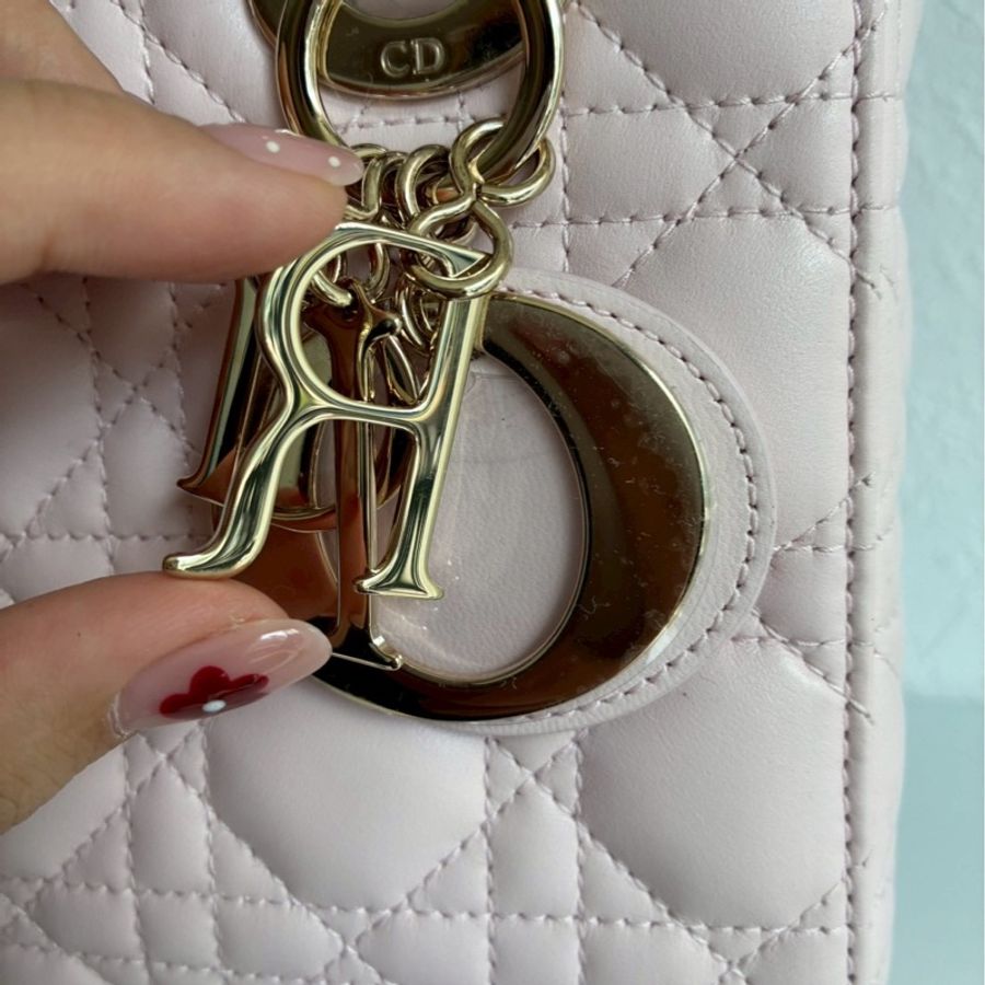 Dior 淡粉色5x4黛妃包🎀溫柔氣質-16