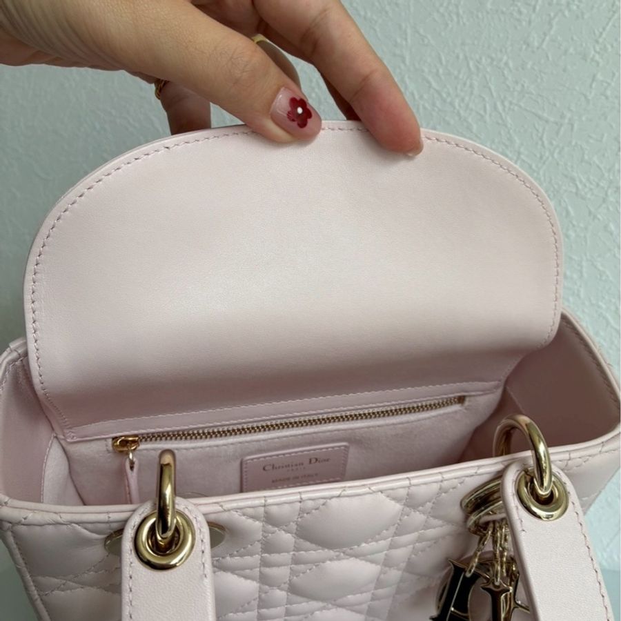 Dior 淡粉色5x4黛妃包🎀溫柔氣質-27