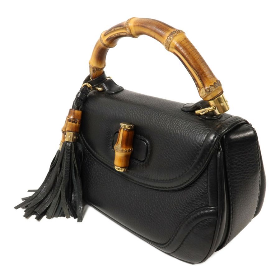 GUCCI 牛皮皮革New Bamboo Top Handle手挽肩背兩用袋-2