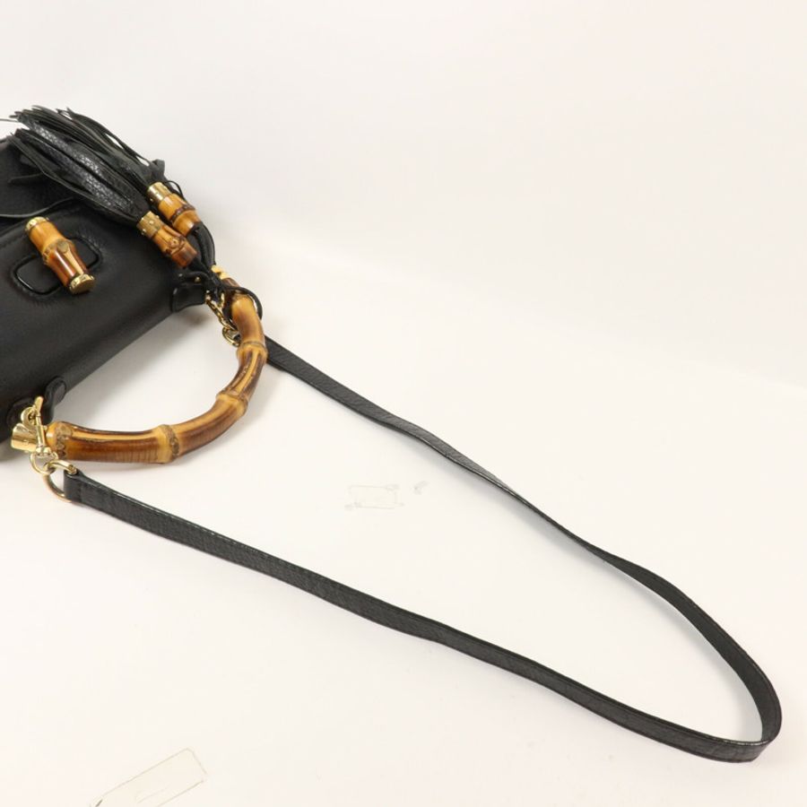 GUCCI 牛皮皮革New Bamboo Top Handle手挽肩背兩用袋-8