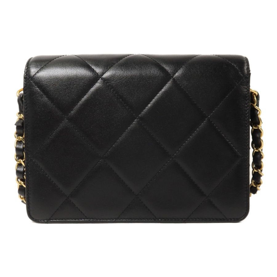 CHANEL 羊皮皮革Octagonal Buckle Mini Flap Bag鏈帶肩背袋-1