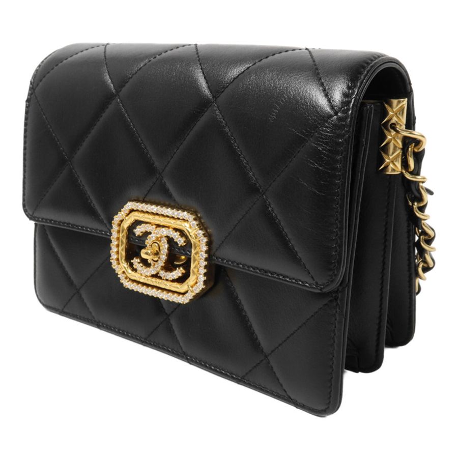 CHANEL 羊皮皮革Octagonal Buckle Mini Flap Bag鏈帶肩背袋-2
