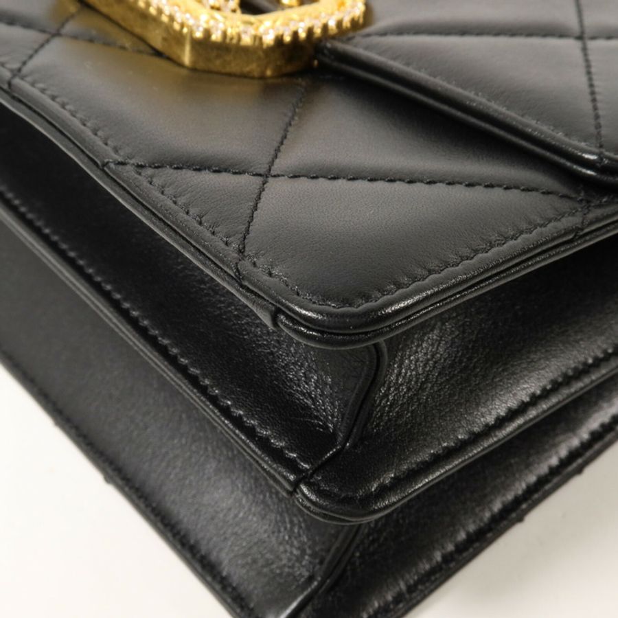 CHANEL 羊皮皮革Octagonal Buckle Mini Flap Bag鏈帶肩背袋-11
