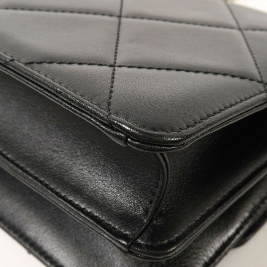 CHANEL 羊皮皮革Octagonal Buckle Mini Flap Bag鏈帶肩背袋-13