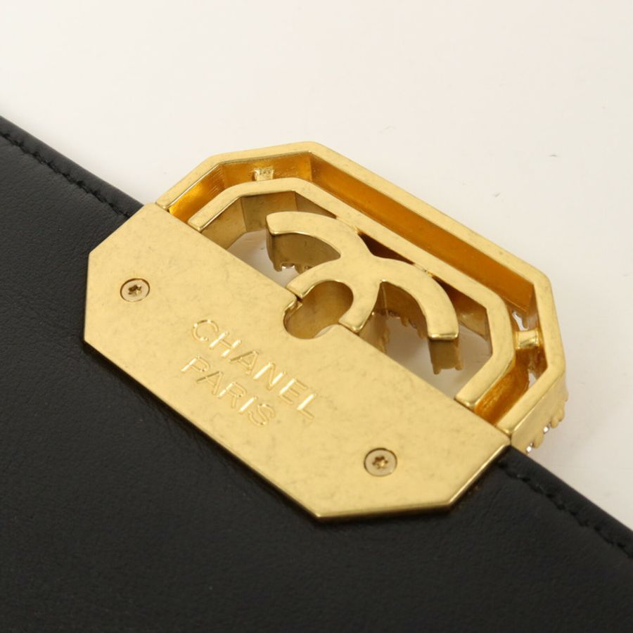 CHANEL 羊皮皮革Octagonal Buckle Mini Flap Bag鏈帶肩背袋-14
