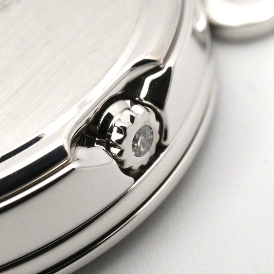 梵克雅寶 Charm Mini 腕錶，18K 白金 (WG)，皮革錶帶，鑲鑽，女士，銀色，VCARO29A00-6