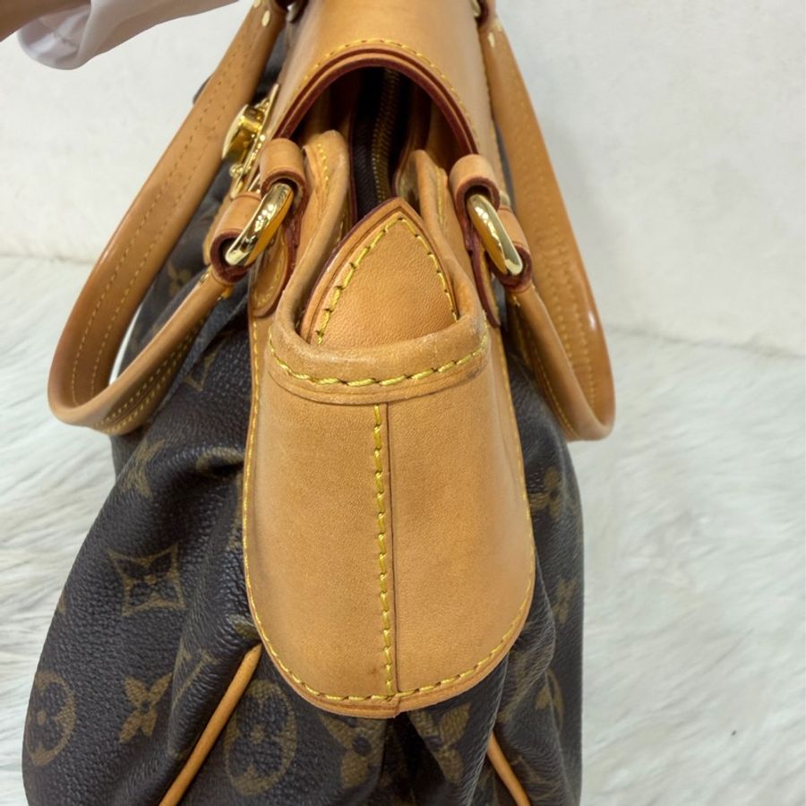 LV M45715 原花 字紋 老花 曼哈頓 金釦抓皺 手提包南瓜包肚臍包-24