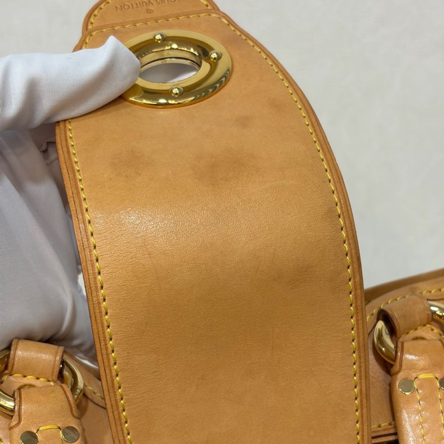 LV M45715 原花 字紋 老花 曼哈頓 金釦抓皺 手提包南瓜包肚臍包-28