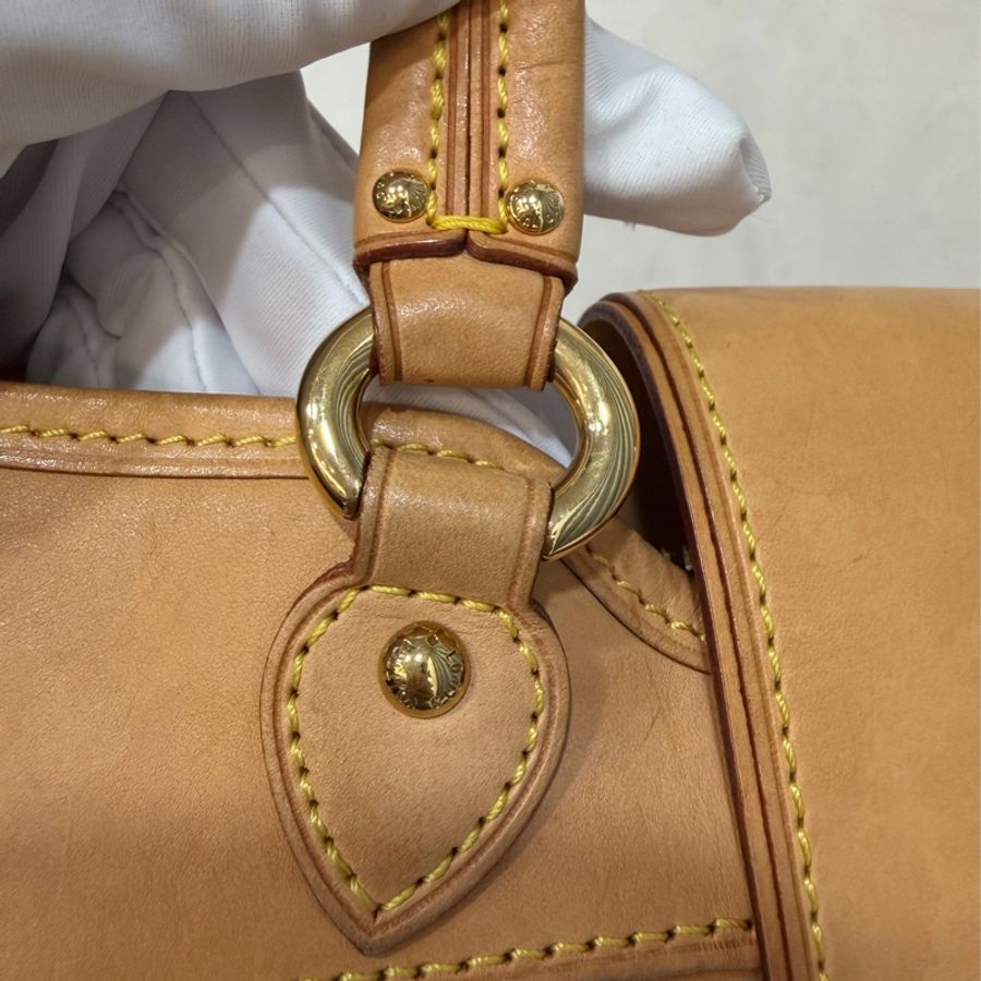 LV M45715 原花 字紋 老花 曼哈頓 金釦抓皺 手提包南瓜包肚臍包-39