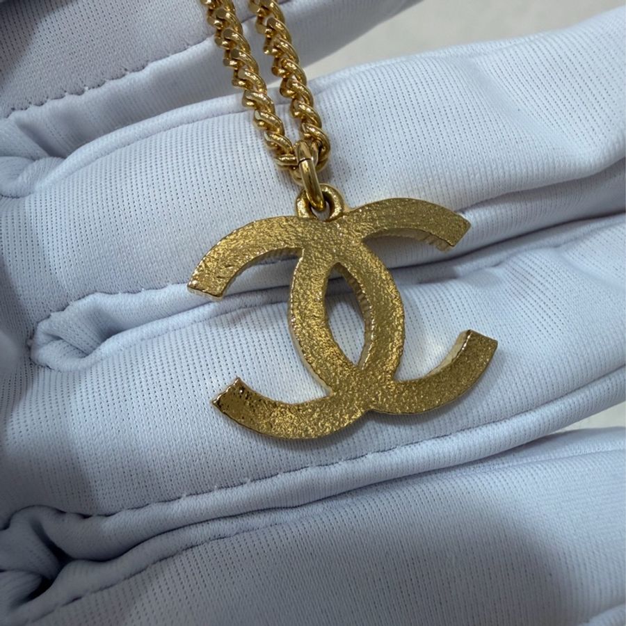 CHANEL ABC480 金色 半金 半黑色琺瑯 雙C金釦項鍊-8