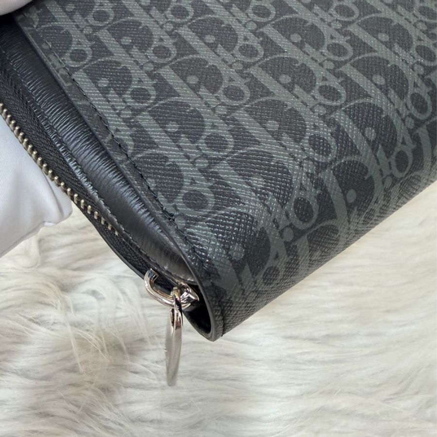 Dior 2DLCA-104XIS 黑皮邊 灰老花 多夾層卡夾 公事包 手拿包 MacBook-5