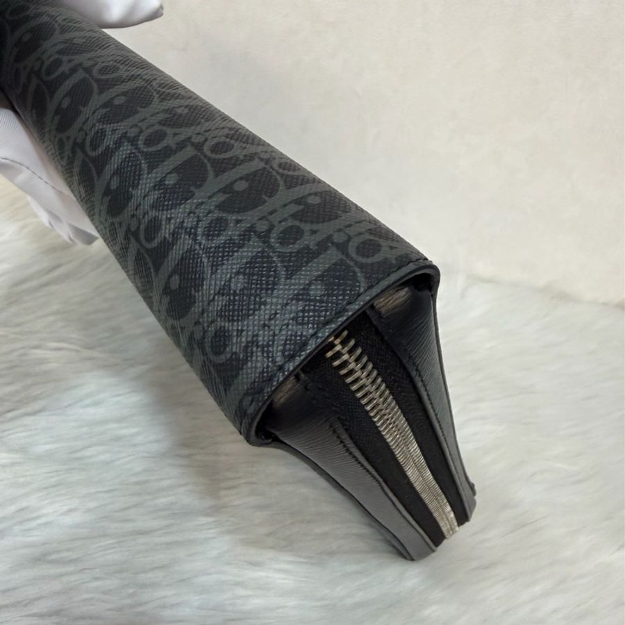 Dior 2DLCA-104XIS 黑皮邊 灰老花 多夾層卡夾 公事包 手拿包 MacBook-9