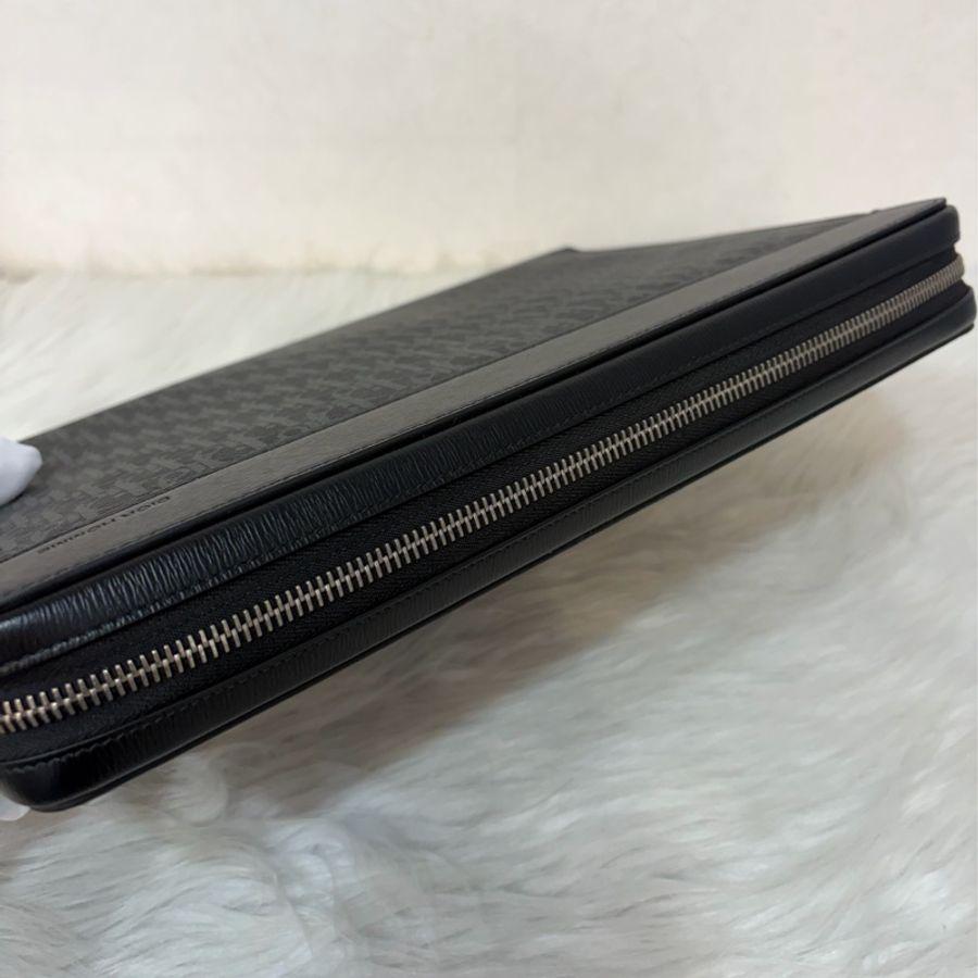 Dior 2DLCA-104XIS 黑皮邊 灰老花 多夾層卡夾 公事包 手拿包 MacBook-14