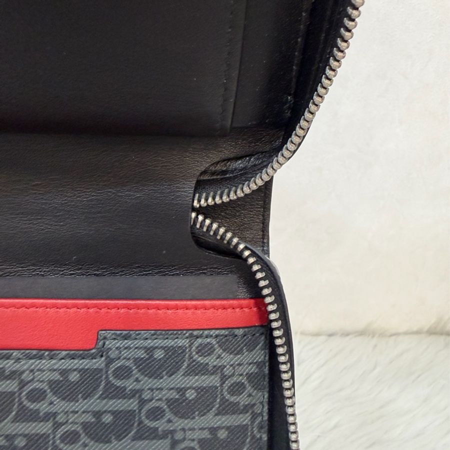 Dior 2DLCA-104XIS 黑皮邊 灰老花 多夾層卡夾 公事包 手拿包 MacBook-25