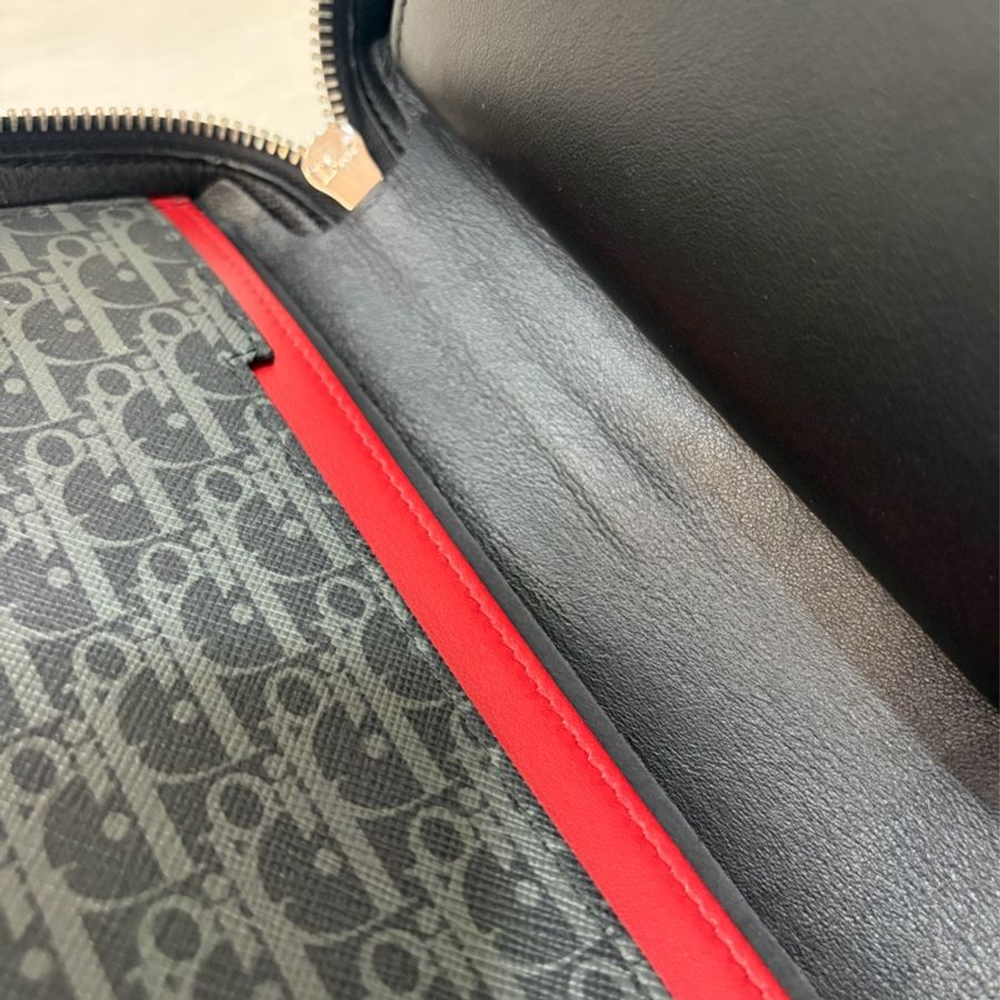 Dior 2DLCA-104XIS 黑皮邊 灰老花 多夾層卡夾 公事包 手拿包 MacBook-27