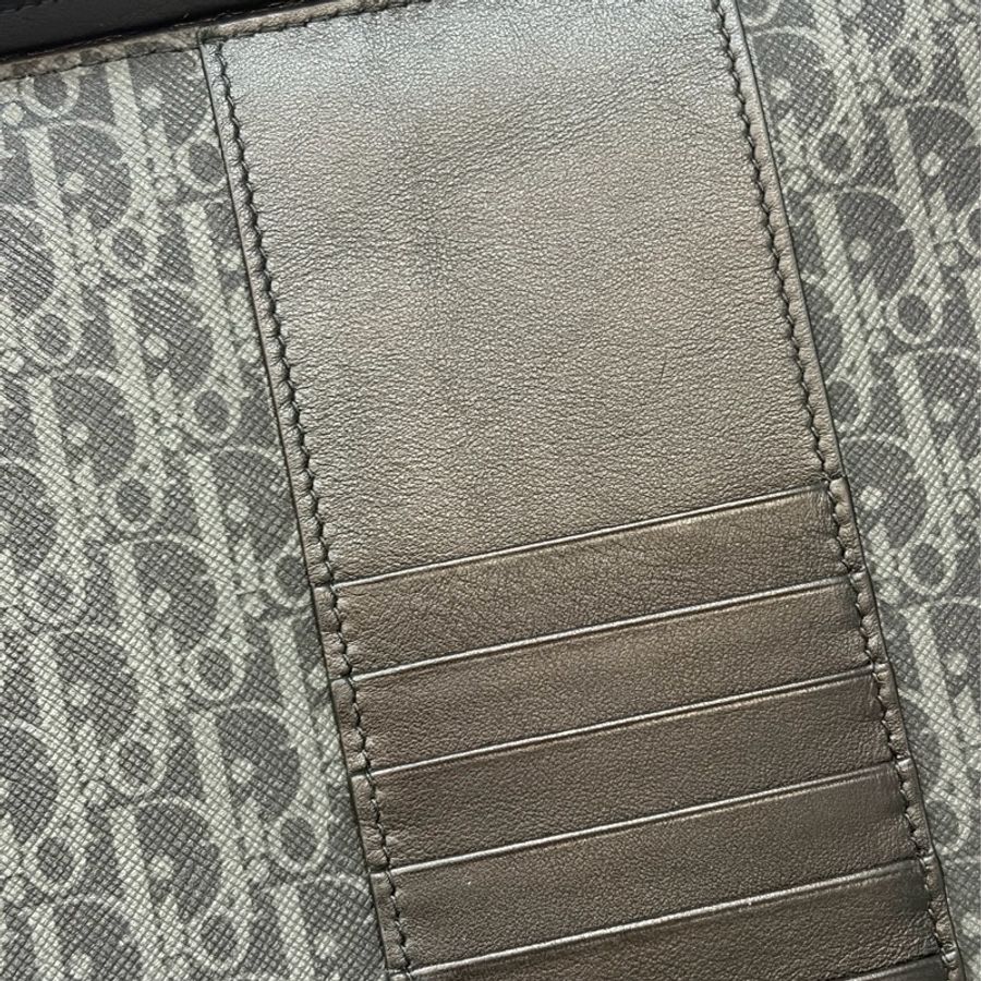 Dior 2DLCA-104XIS 黑皮邊 灰老花 多夾層卡夾 公事包 手拿包 MacBook-30
