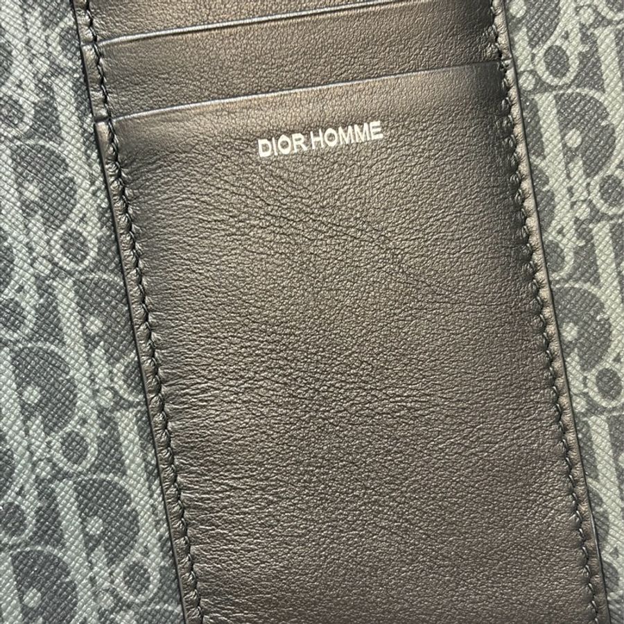 Dior 2DLCA-104XIS 黑皮邊 灰老花 多夾層卡夾 公事包 手拿包 MacBook-32
