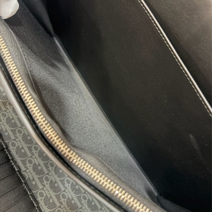 Dior 2DLCA-104XIS 黑皮邊 灰老花 多夾層卡夾 公事包 手拿包 MacBook-42