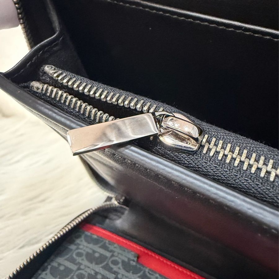 Dior 2DLCA-104XIS 黑皮邊 灰老花 多夾層卡夾 公事包 手拿包 MacBook-44