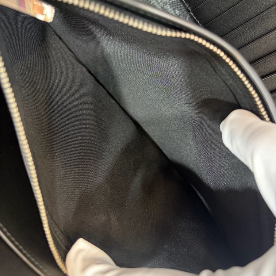 Dior 2DLCA-104XIS 黑皮邊 灰老花 多夾層卡夾 公事包 手拿包 MacBook-46