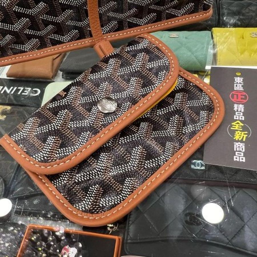 東區正精品㊣GOYARD Anjou Mini Tote 全新焦糖色皮革雙面手提袋托特包 RZ6549-3