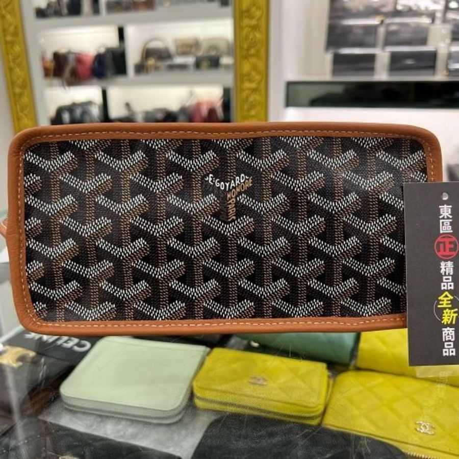 東區正精品㊣GOYARD Anjou Mini Tote 全新焦糖色皮革雙面手提袋托特包 RZ6549-7