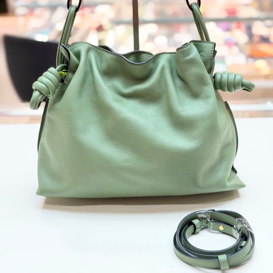 💚 Loewe 羅意威 Flamenco雲朵 牛油果綠福袋包 手提包肩背包斜挎包 底長30cm-1