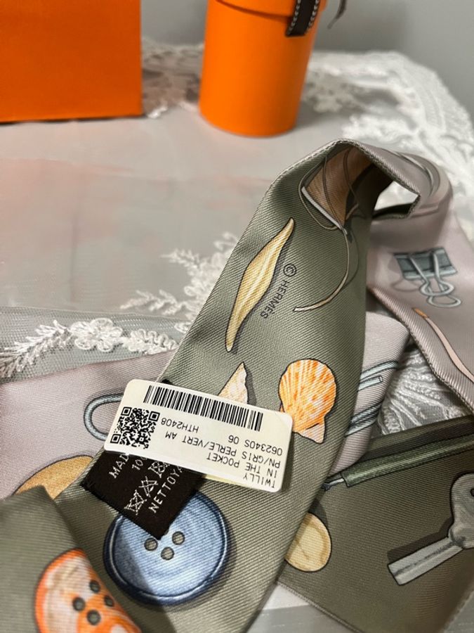 HERMÈS 愛馬仕《全新》Twilly In The Pocket 雙面絲巾|法國製|附原廠盒裝-6