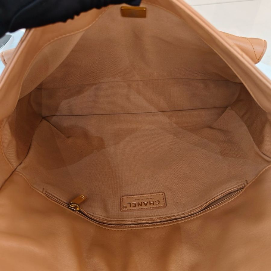 Chanel 香奈兒 24p 金棕SuppleTwins嬉皮包 hobo 單肩包斜挎包 芯片款-6
