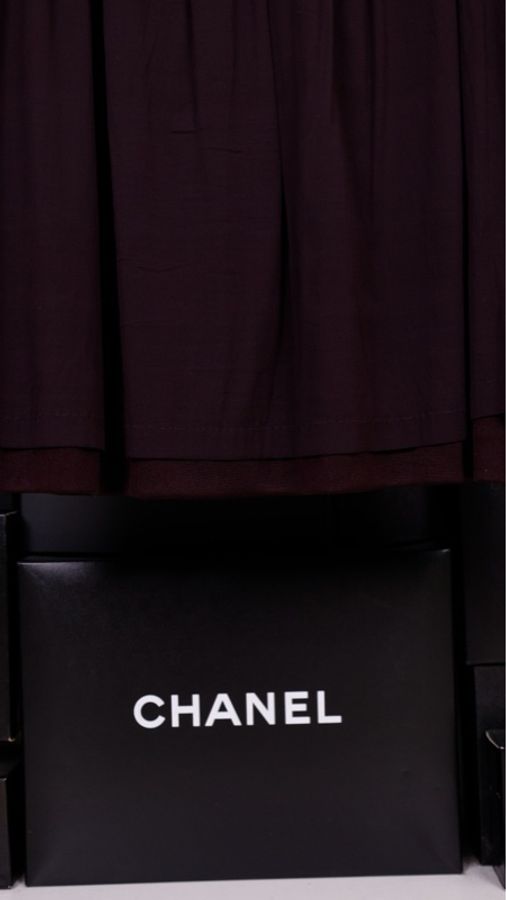 Chanel 02年蜜瓜桃桃两口袋crop短外套半裙套装-36