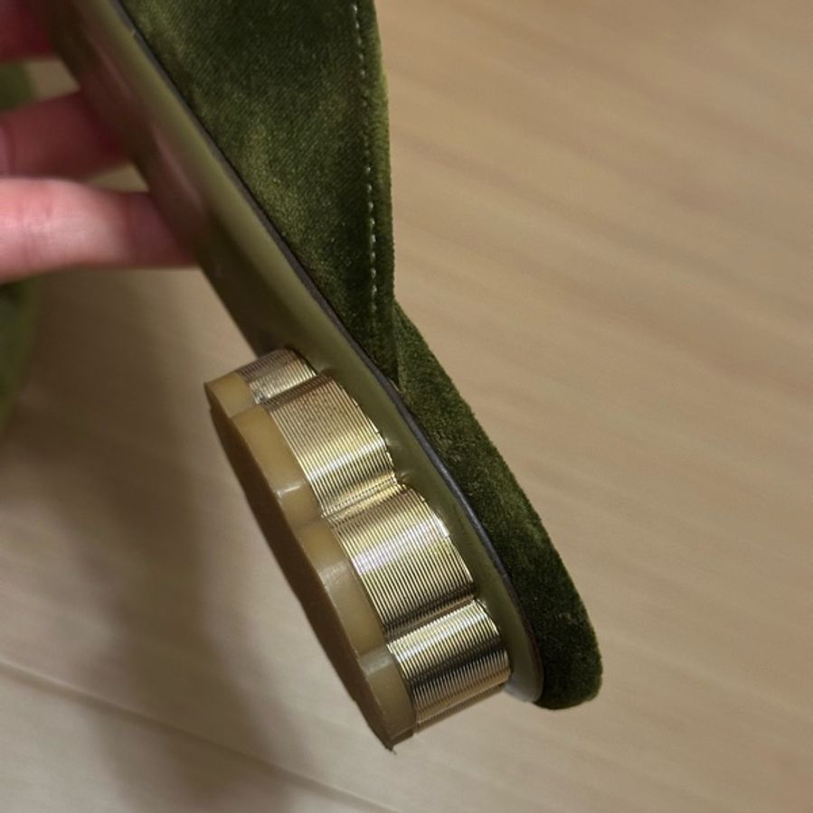 Salvatore Ferragamo SCIACCA 深橄欖綠 Velvet 穆勒樂福鞋 EU39 附盒裝-14