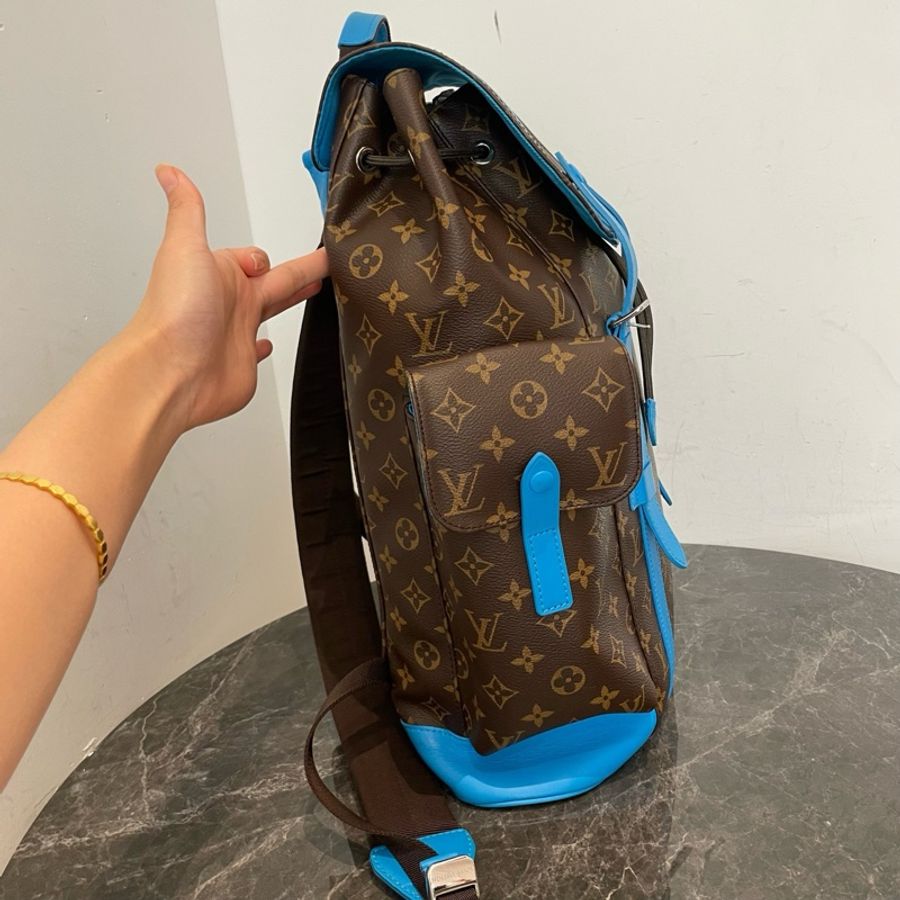 路易威登/Louis Vuitton Christopher藍邊克里斯托弗雙肩包 中號-1