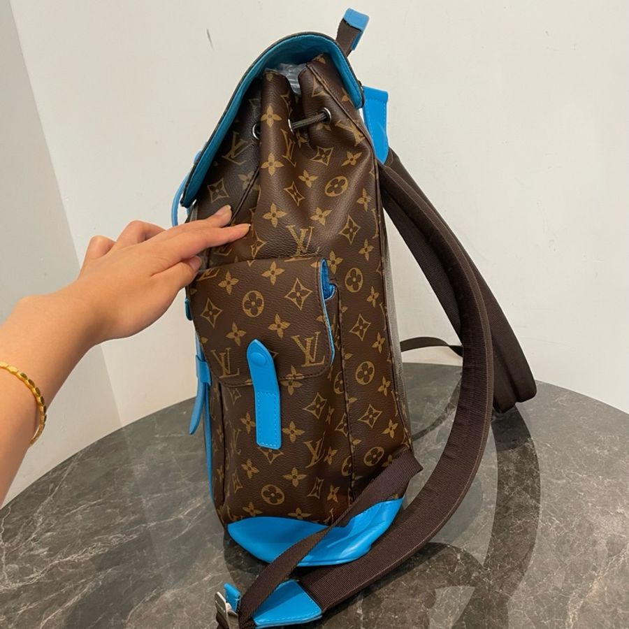 路易威登/Louis Vuitton Christopher藍邊克里斯托弗雙肩包 中號-3