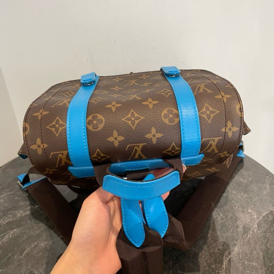 路易威登/Louis Vuitton Christopher藍邊克里斯托弗雙肩包 中號-4