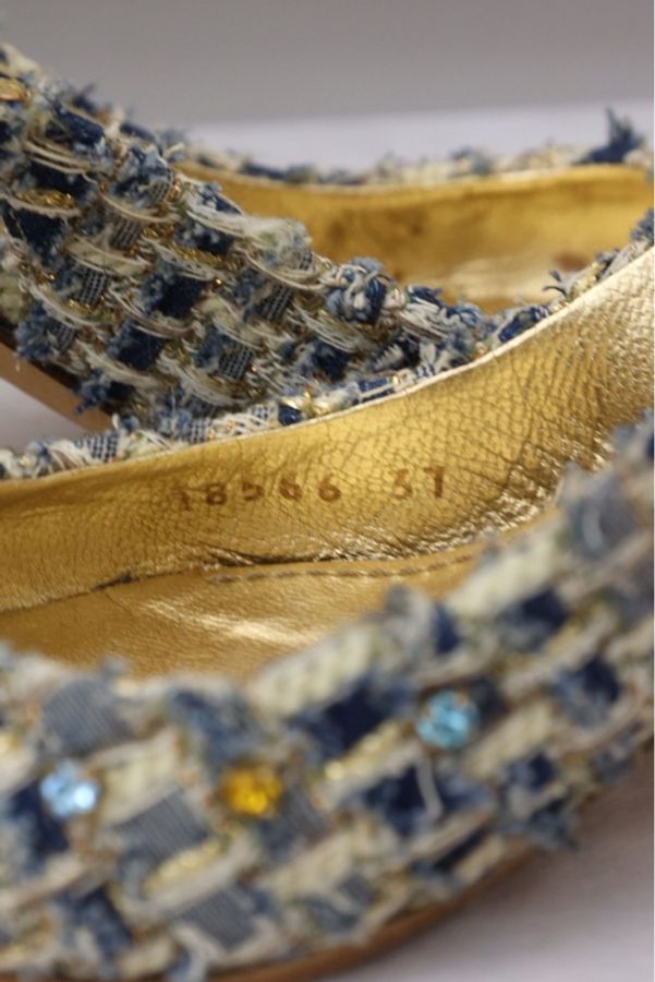Dolce & Gabbana蓝色粗花呢莱茵石高跟鞋-9