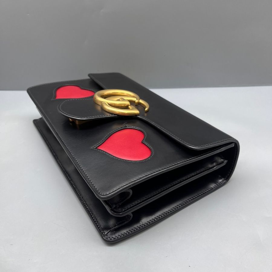 GUCCI 98新 情人節marmont愛心系列鏈條包-4