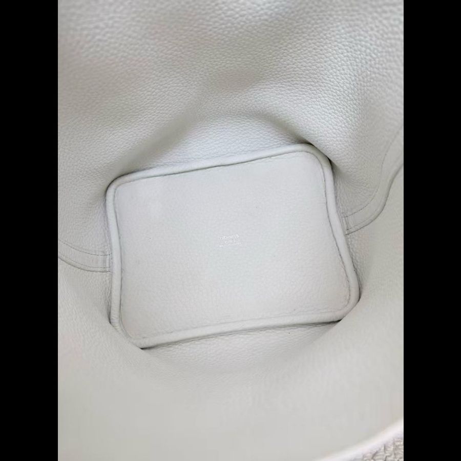 愛馬仕/Hermès 菜籃子picotin18 01純白色銀扣 tc皮-4