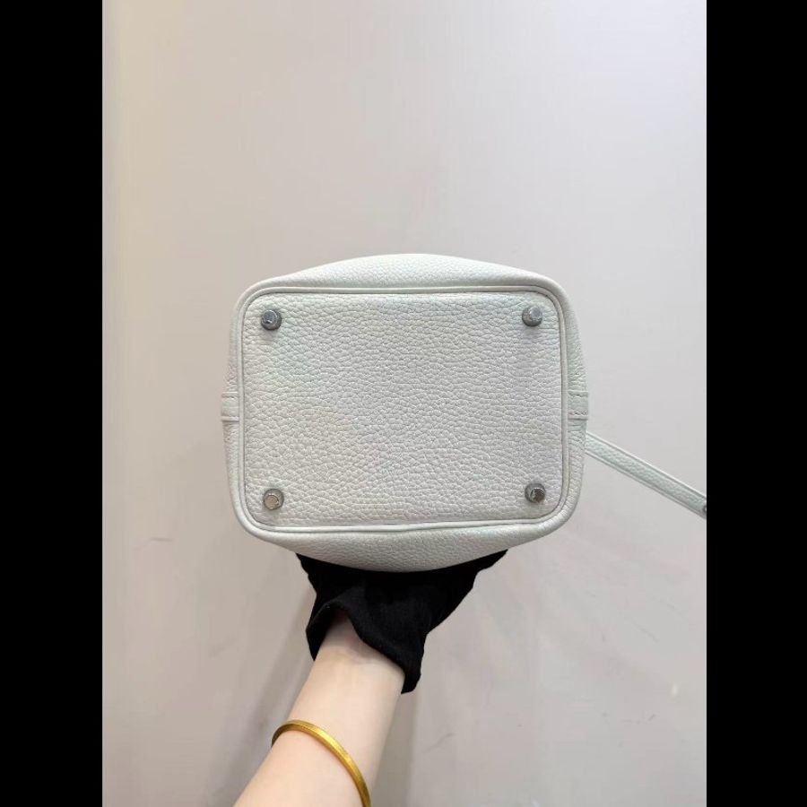 愛馬仕/Hermès 菜籃子picotin18 01純白色銀扣 tc皮-5