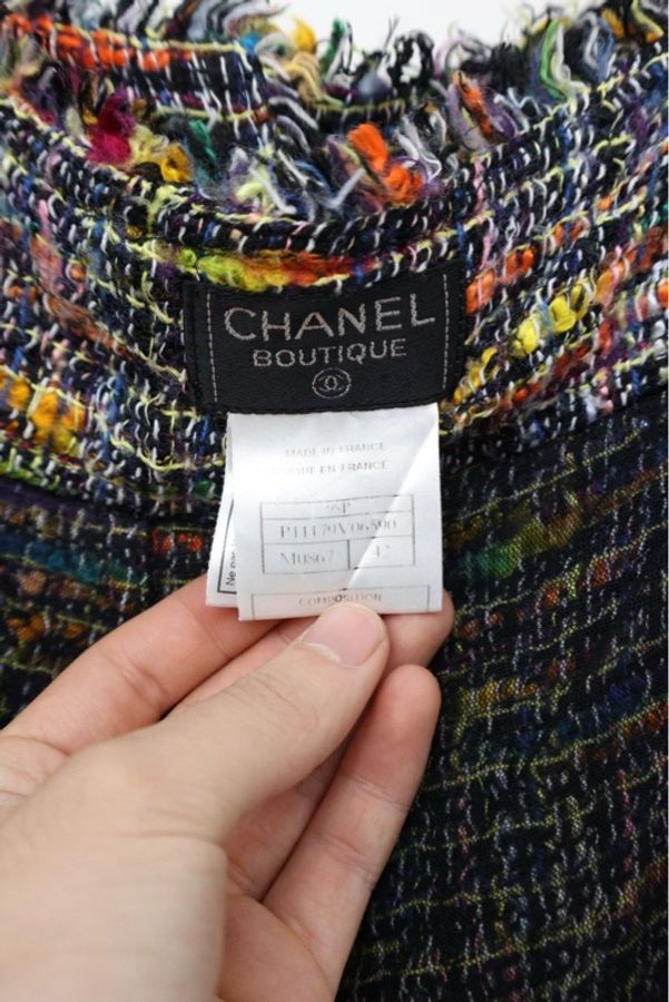 Chanel 98年彩虹粗花呢长裤-10