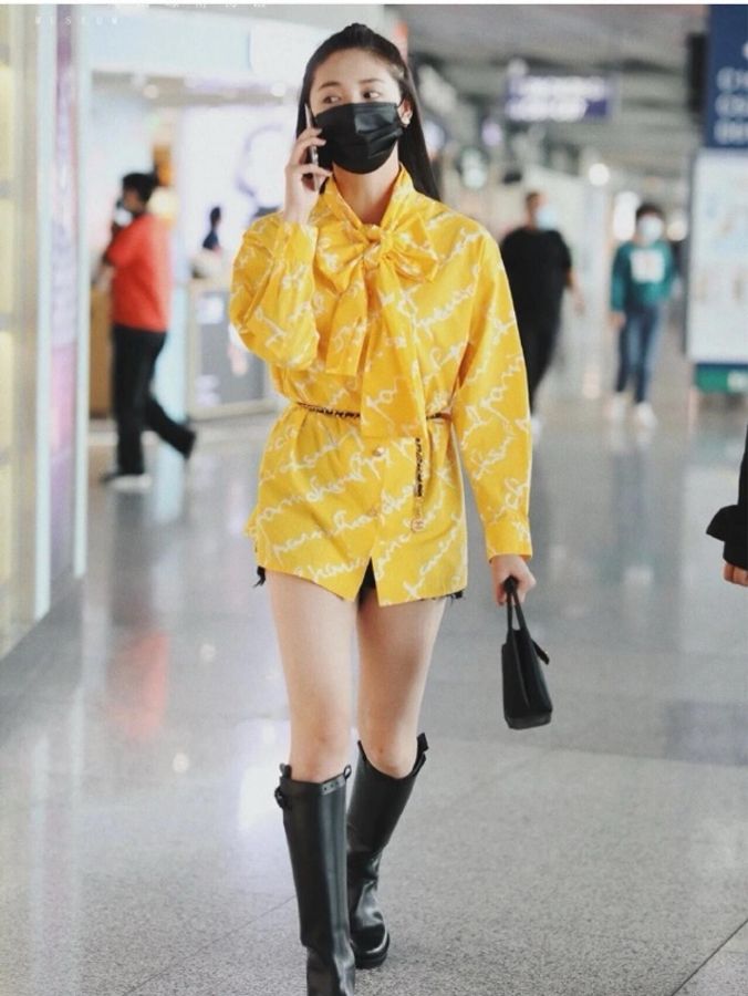 Chanel柠檬黄纯棉衬衫无袖背心外套-4