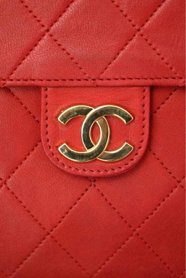 Chanel红金直角信封包单肩包-20