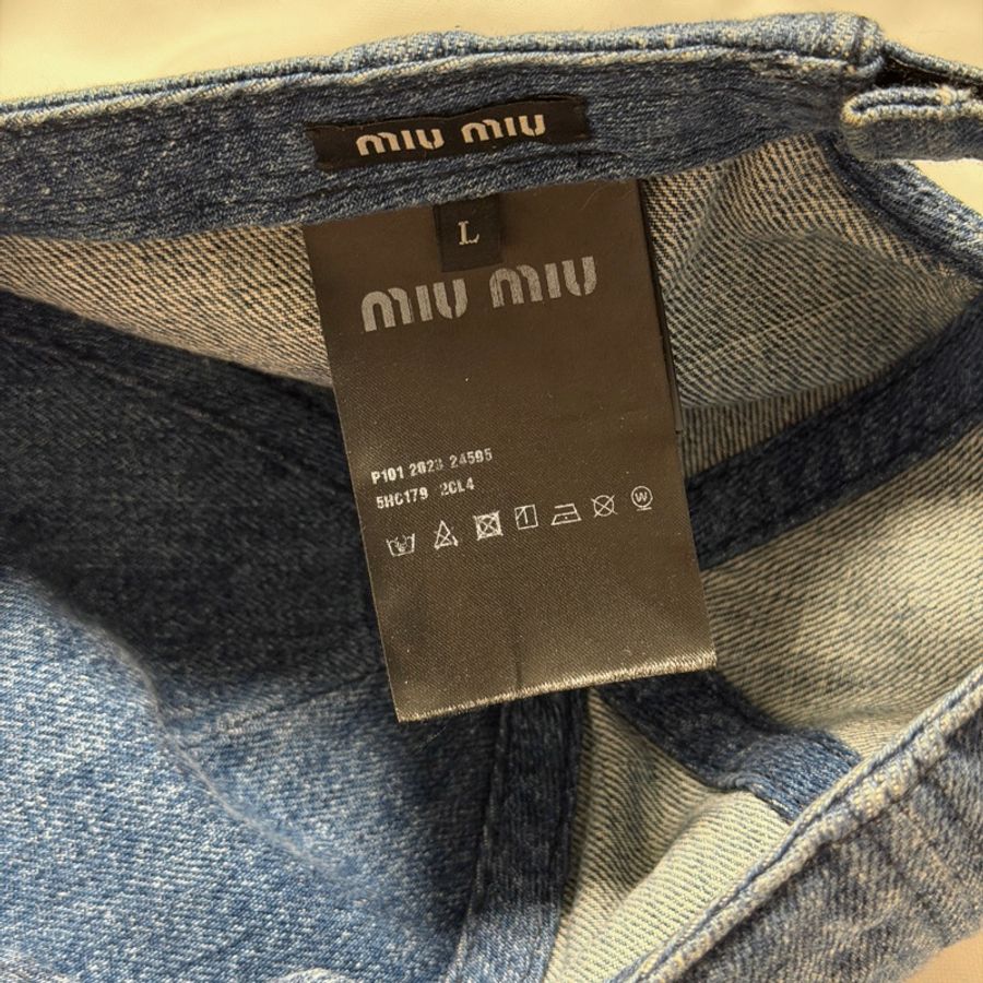 miu miu 牛仔仿舊 帽子 鴨舌帽 L號-7