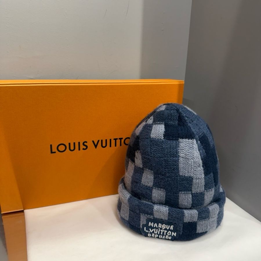 Louis Vuitton 藍色棋盤格針織毛帽｜Classic Trend CT精品｜台北東區實體-0