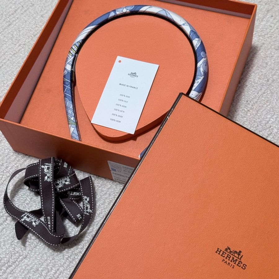 HERMES 愛馬仕 絲巾 髮箍 髮飾 閒置品-0