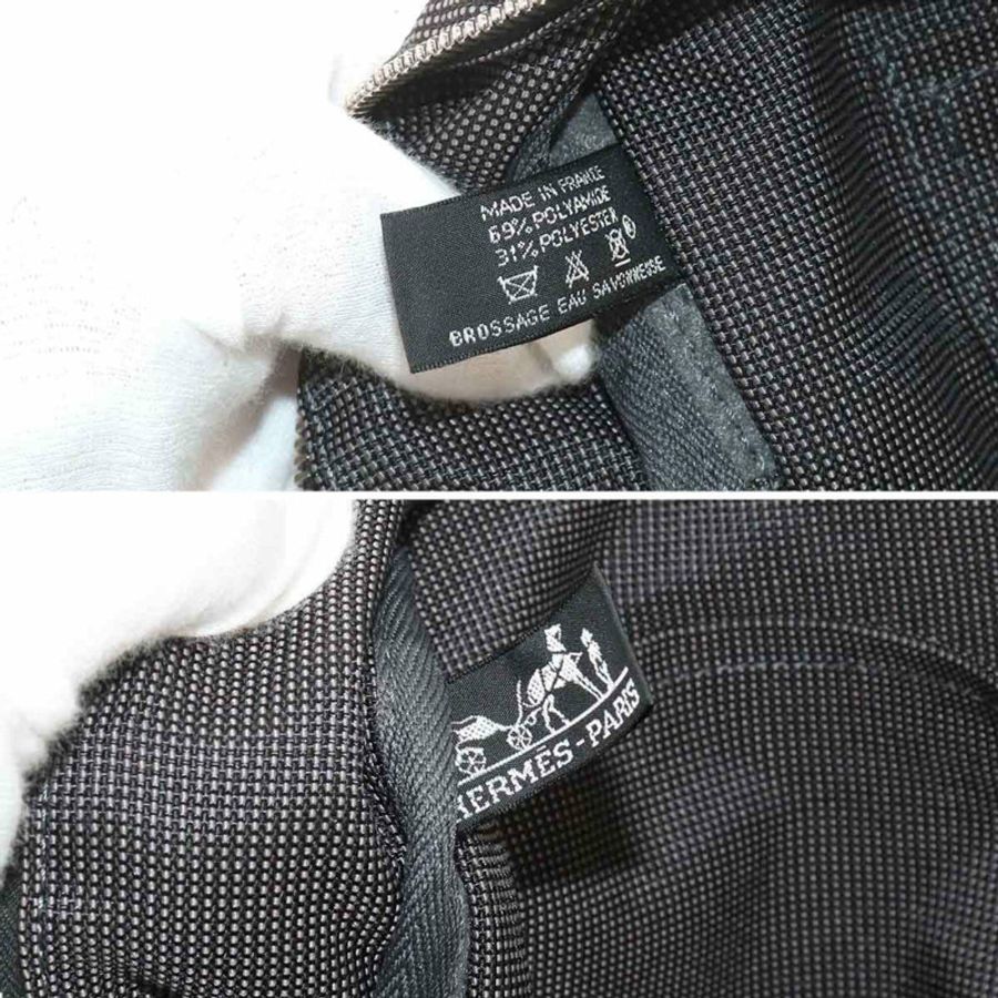 愛馬仕 Herline Tote GM 手提包,灰色帆布,銀色五金。-6