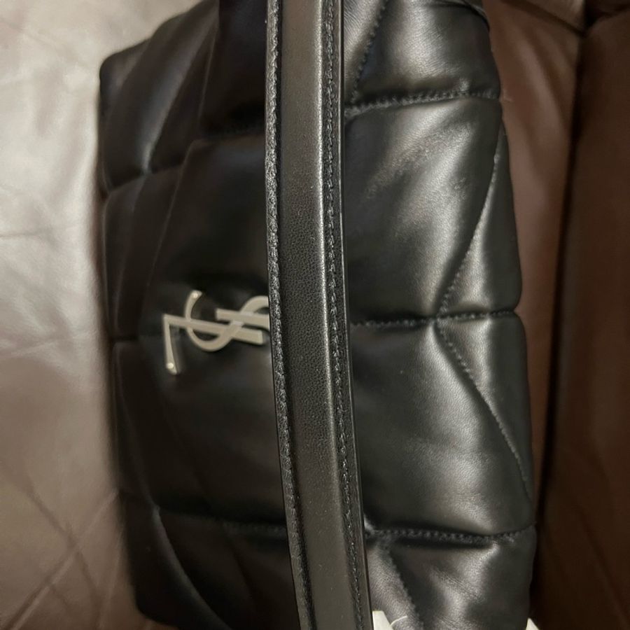 YSL Puffer medium 雲朵包 銀色Logo 銀色鏈-2
