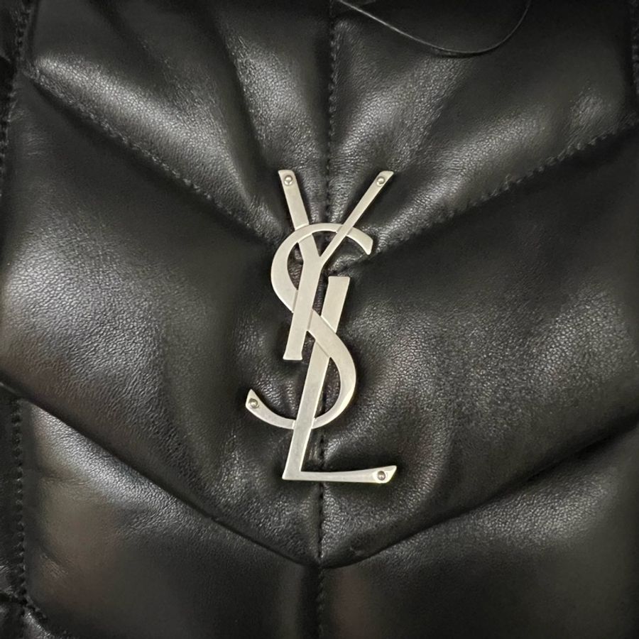 YSL Puffer medium 雲朵包 銀色Logo 銀色鏈-3